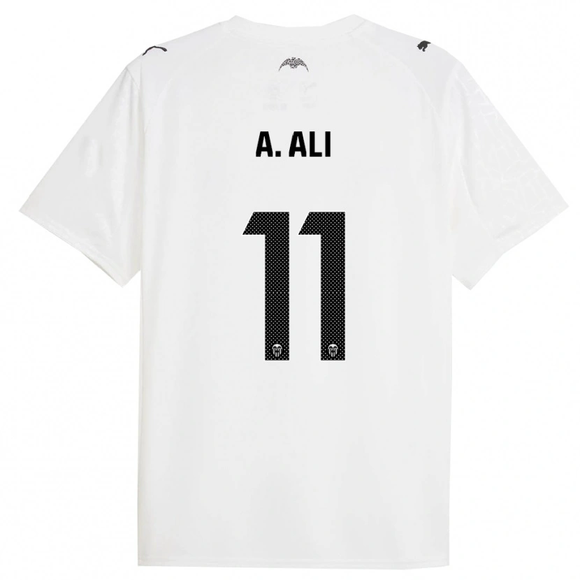 Danxen Hombre Camiseta Amirah Ali #11 Blanco Negro 1ª Equipación 2025/26 La Camisa