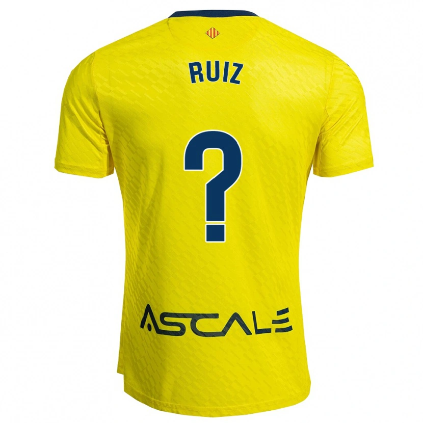 Danxen Hombre Camiseta Álex Ruiz #0 Amarillo Marino 1ª Equipación 2025/26 La Camisa