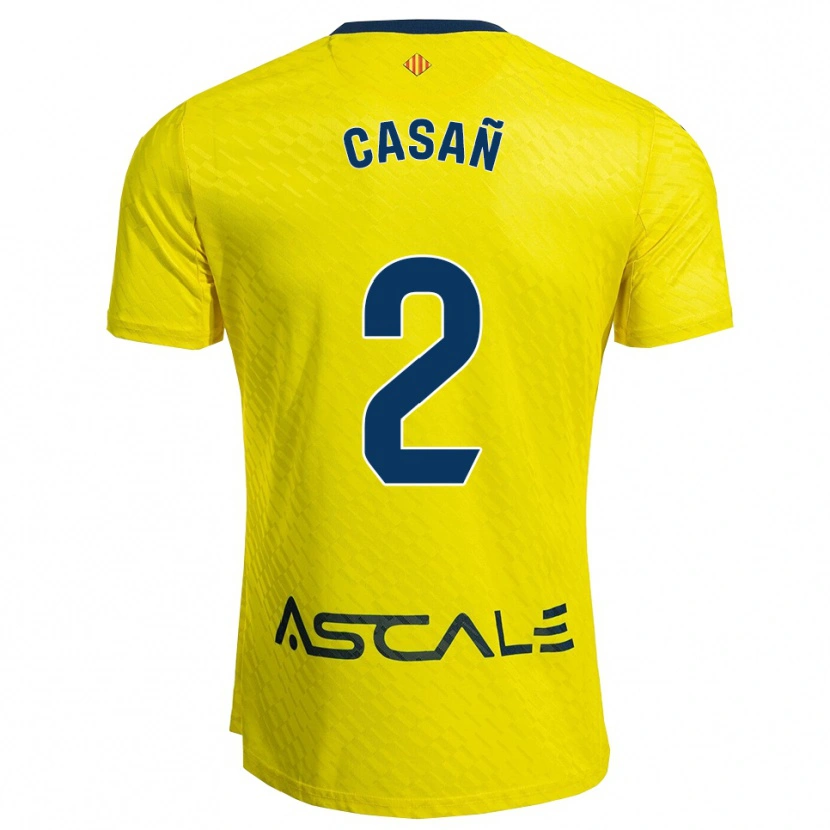 Danxen Hombre Camiseta Jorge Casañ #2 Amarillo Marino 1ª Equipación 2025/26 La Camisa