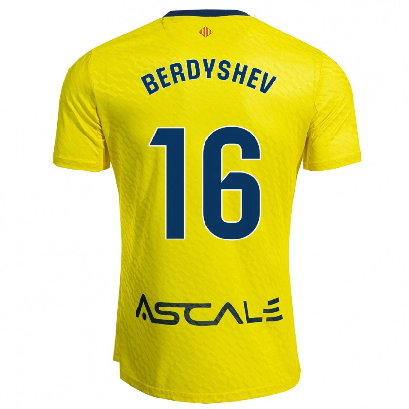 Danxen Hombre Camiseta Tikhon Berdyshev #16 Amarillo Marino 1ª Equipación 2025/26 La Camisa
