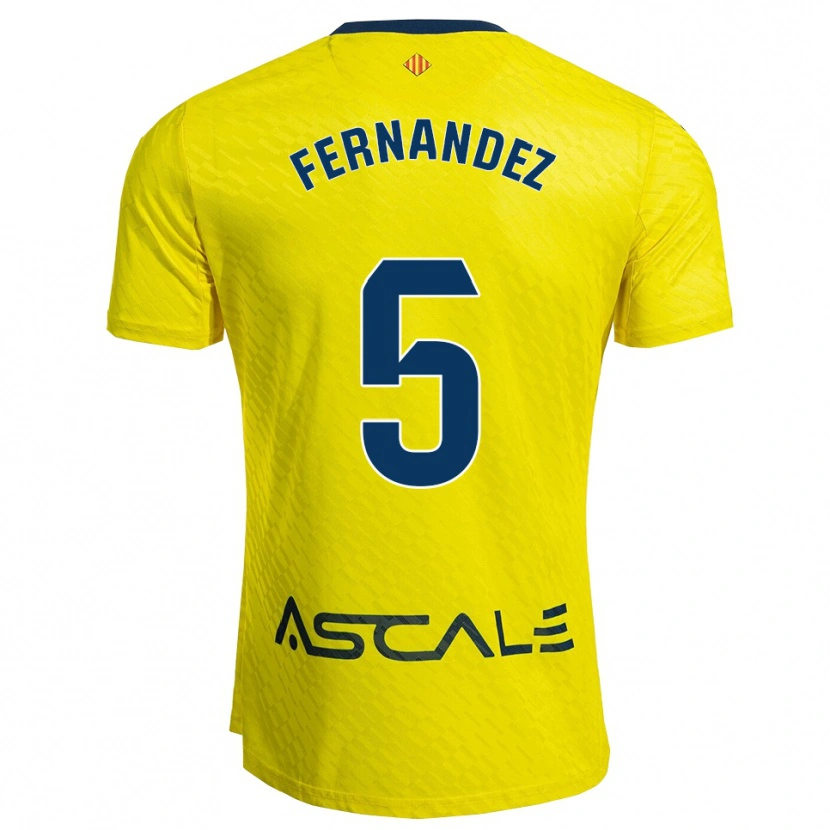 Danxen Hombre Camiseta Álvaro Fernández #5 Amarillo Marino 1ª Equipación 2025/26 La Camisa