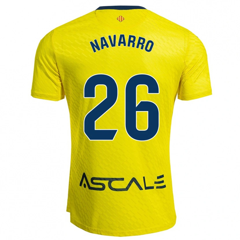 Danxen Hombre Camiseta Pau Navarro #26 Amarillo Marino 1ª Equipación 2025/26 La Camisa