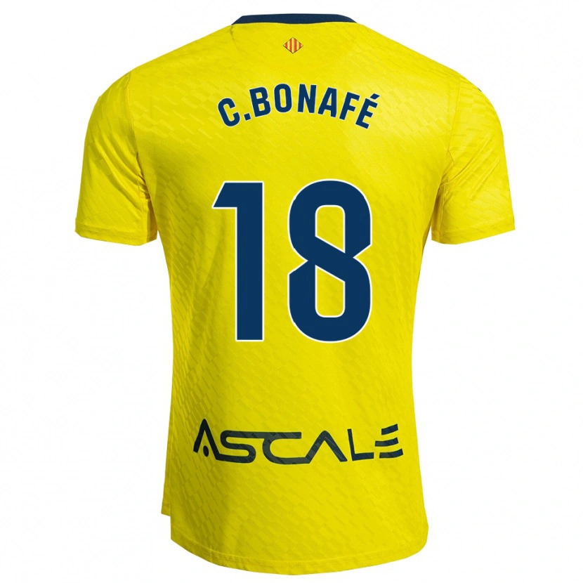 Danxen Hombre Camiseta César Bonafé #18 Amarillo Marino 1ª Equipación 2025/26 La Camisa