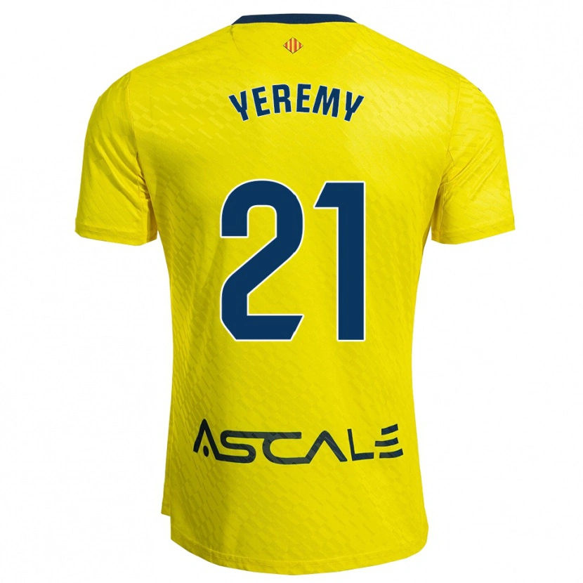 Danxen Hombre Camiseta Yéremy Pino #21 Amarillo Marino 1ª Equipación 2025/26 La Camisa