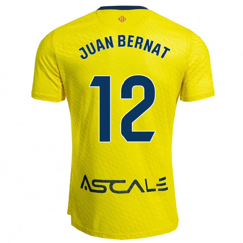 Danxen Hombre Camiseta Juan Bernat #12 Amarillo Marino 1ª Equipación 2025/26 La Camisa