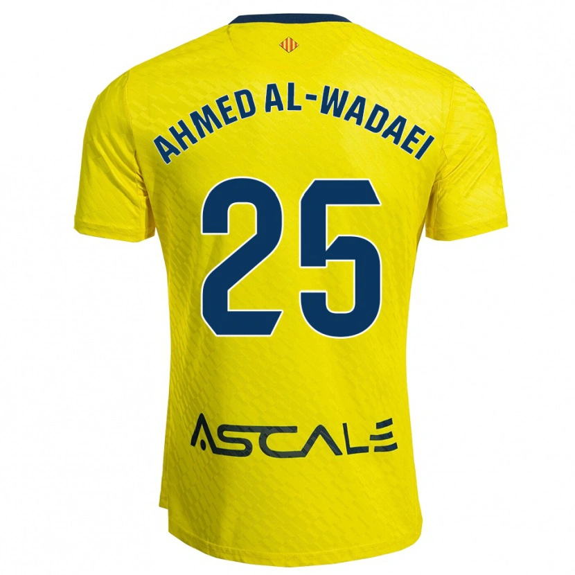 Danxen Hombre Camiseta Sayed Ahmed Al-Wadaei #25 Amarillo Marino 1ª Equipación 2025/26 La Camisa