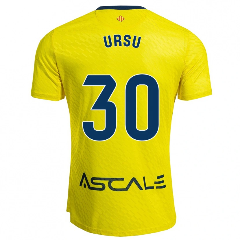 Danxen Hombre Camiseta Eduard Ursu #30 Amarillo Marino 1ª Equipación 2025/26 La Camisa