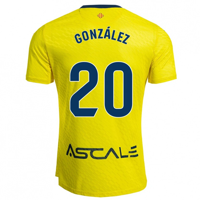Danxen Hombre Camiseta Marcos González #20 Amarillo Marino 1ª Equipación 2025/26 La Camisa