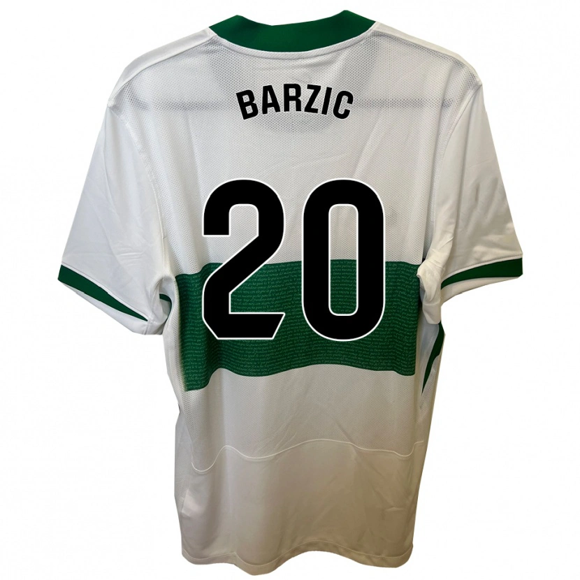 Danxen Hombre Camiseta Matia Barzic #20 Blanco Verde 1ª Equipación 2025/26 La Camisa