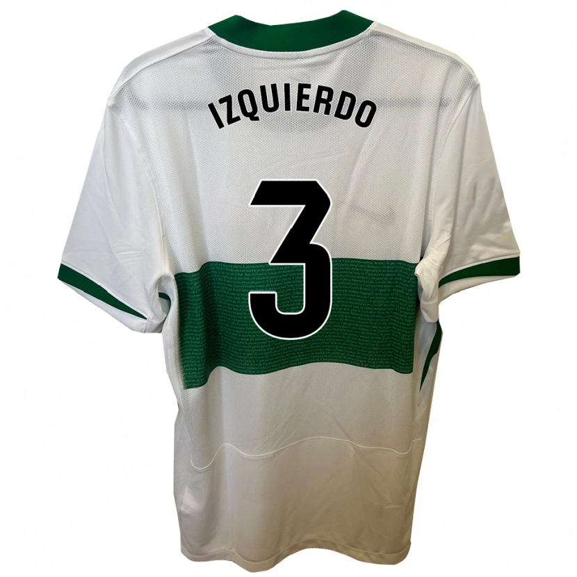 Danxen Hombre Camiseta Jairo Izquierdo #3 Blanco Verde 1ª Equipación 2025/26 La Camisa