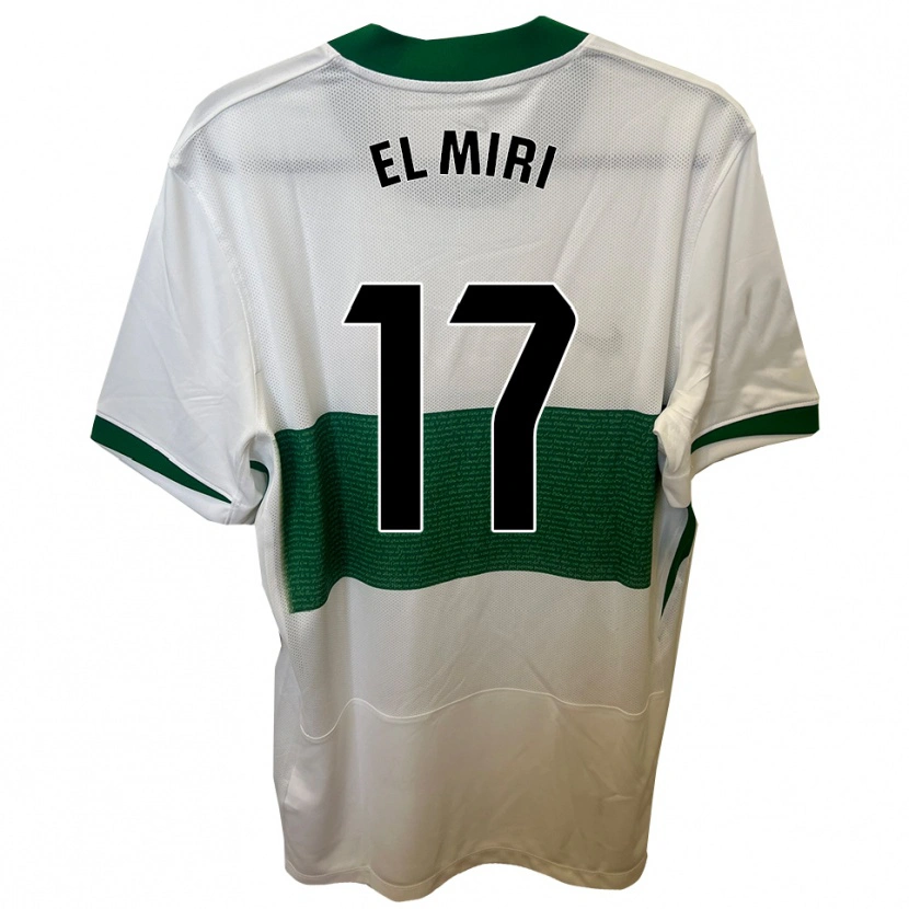 Danxen Hombre Camiseta Walid El Miri #17 Blanco Verde 1ª Equipación 2025/26 La Camisa