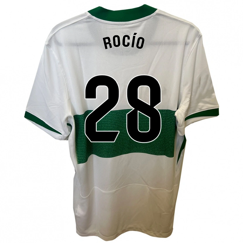 Danxen Hombre Camiseta Rocío Rodríguez Jiménez #28 Blanco Verde 1ª Equipación 2025/26 La Camisa