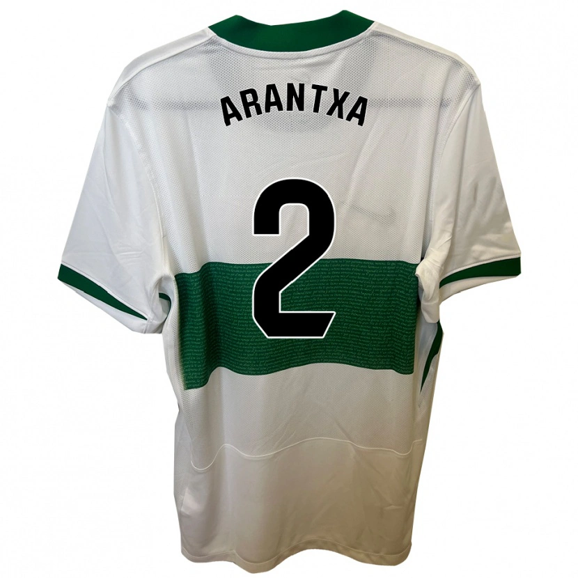 Danxen Hombre Camiseta Arantxa Perez Ochando #2 Blanco Verde 1ª Equipación 2025/26 La Camisa
