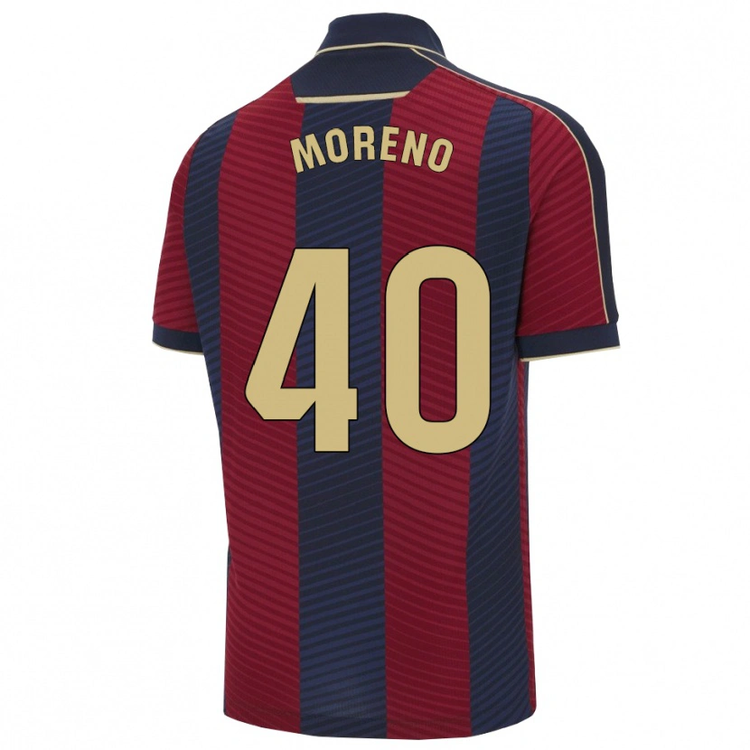 Danxen Hombre Camiseta Matías Moreno #40 Rojo Marino 1ª Equipación 2025/26 La Camisa