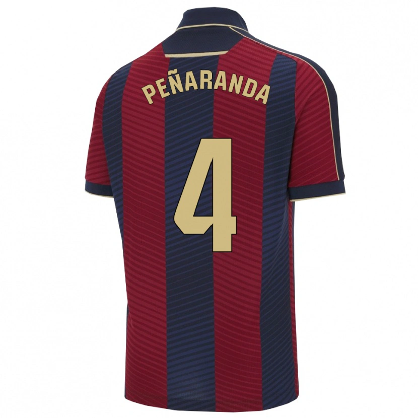 Danxen Hombre Camiseta Carlos Peñaranda #4 Rojo Marino 1ª Equipación 2025/26 La Camisa