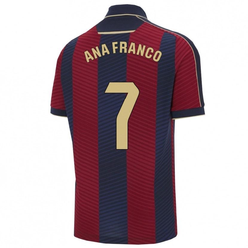 Danxen Hombre Camiseta Ana Franco #7 Rojo Marino 1ª Equipación 2025/26 La Camisa