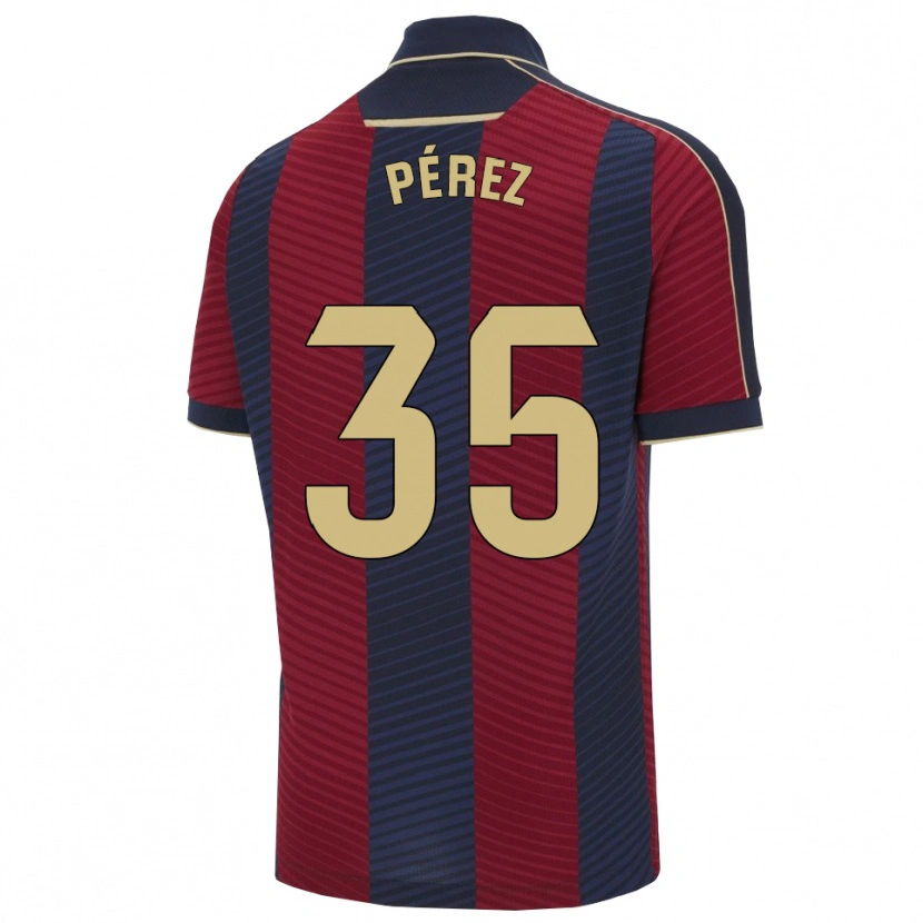 Danxen Hombre Camiseta Nacho Pérez #35 Rojo Marino 1ª Equipación 2025/26 La Camisa