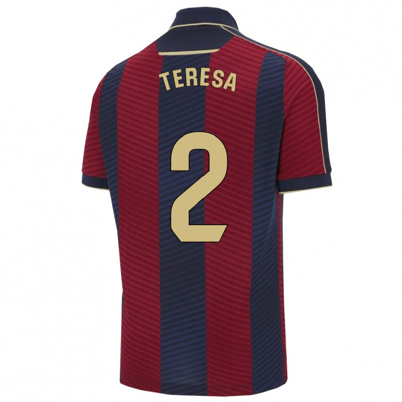 Danxen Hombre Camiseta Teresa Mérida #2 Rojo Marino 1ª Equipación 2025/26 La Camisa