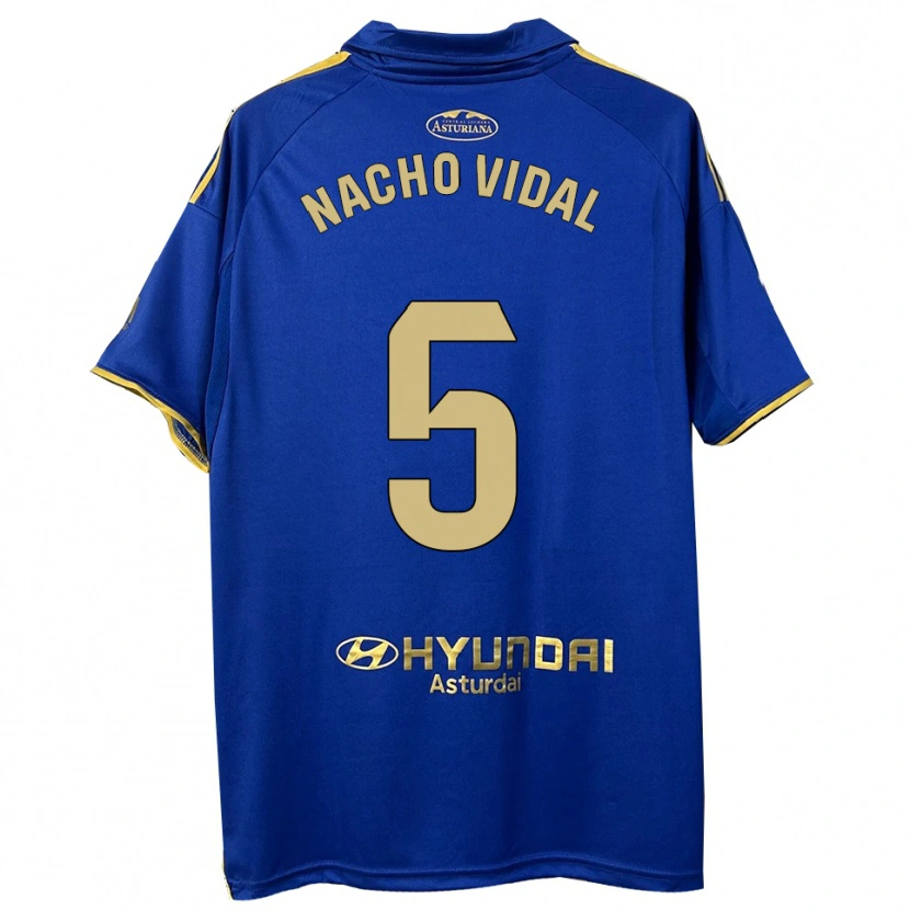 Danxen Hombre Camiseta Nacho Vidal #5 Azul Oro 1ª Equipación 2025/26 La Camisa