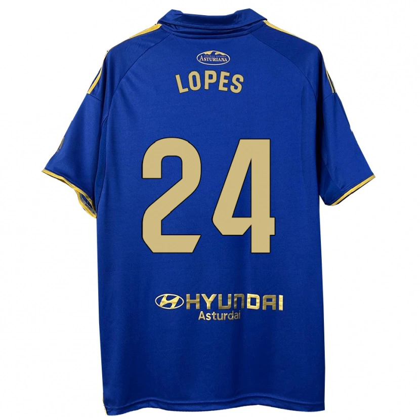 Danxen Hombre Camiseta Marcos Lopes #24 Azul Oro 1ª Equipación 2025/26 La Camisa