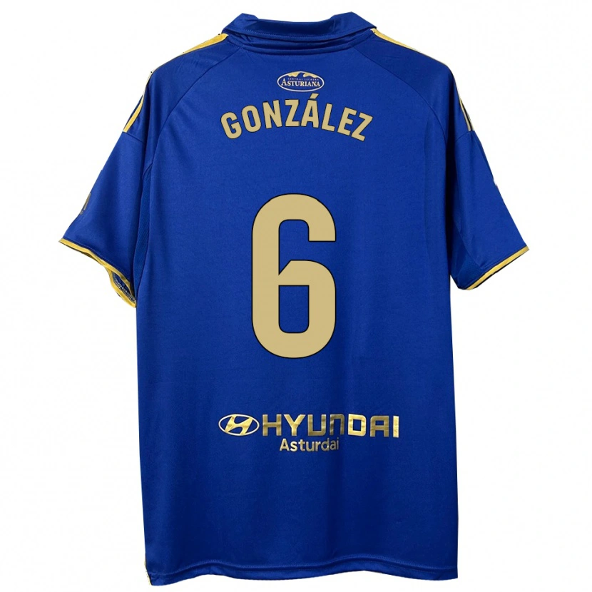 Danxen Hombre Camiseta Yayo González #6 Azul Oro 1ª Equipación 2025/26 La Camisa