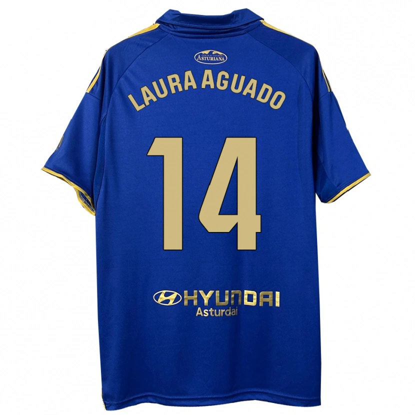 Danxen Hombre Camiseta Laura Aguado #14 Azul Oro 1ª Equipación 2025/26 La Camisa