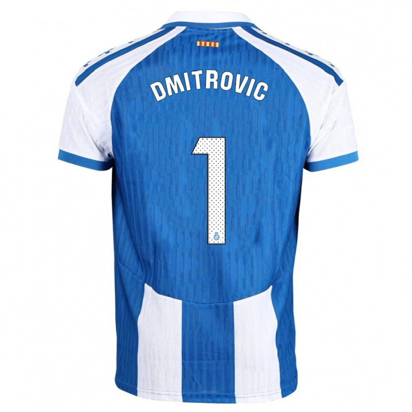 Danxen Hombre Camiseta Marko Dmitrovic #1 Azul Blanco 1ª Equipación 2025/26 La Camisa