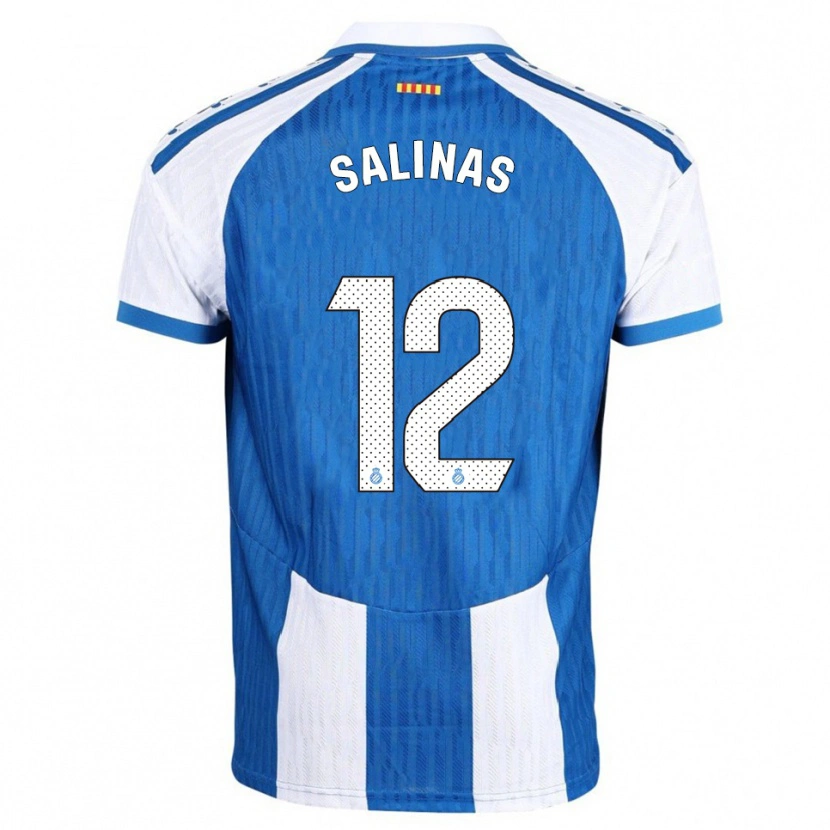 Danxen Hombre Camiseta José Salinas #12 Azul Blanco 1ª Equipación 2025/26 La Camisa
