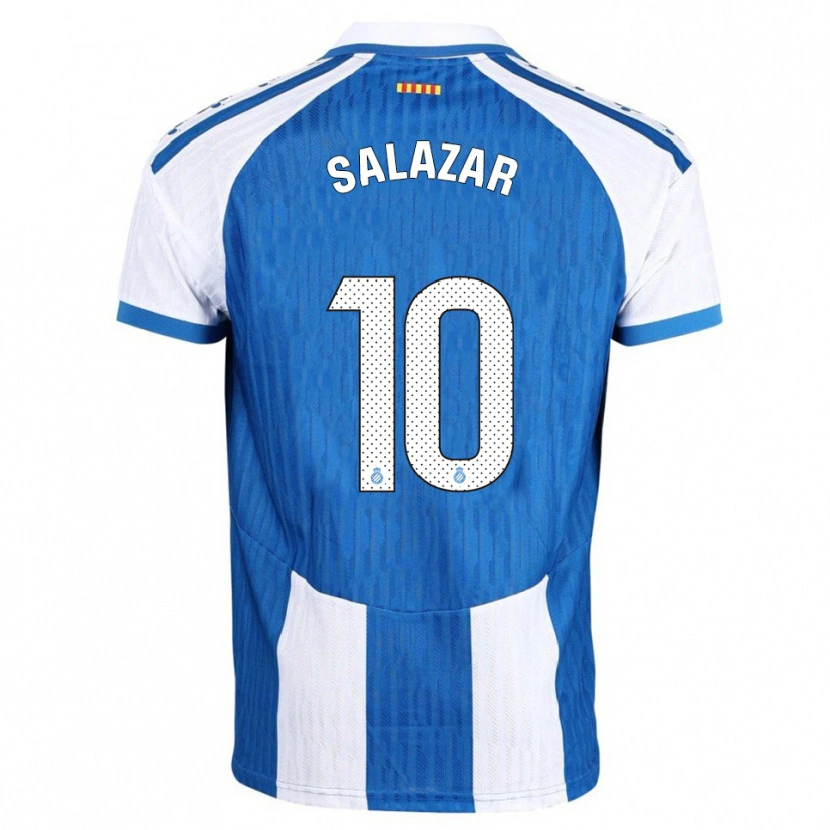 Danxen Hombre Camiseta Leo Salazar #10 Azul Blanco 1ª Equipación 2025/26 La Camisa