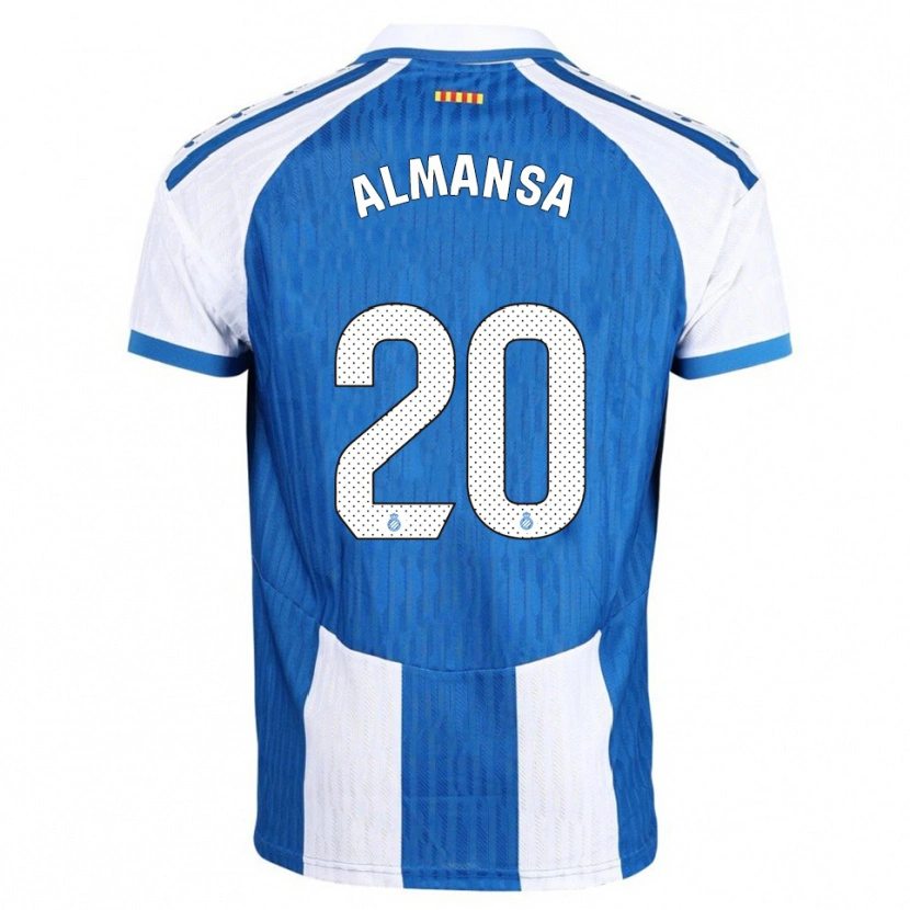Danxen Hombre Camiseta Alex Almansa #20 Azul Blanco 1ª Equipación 2025/26 La Camisa