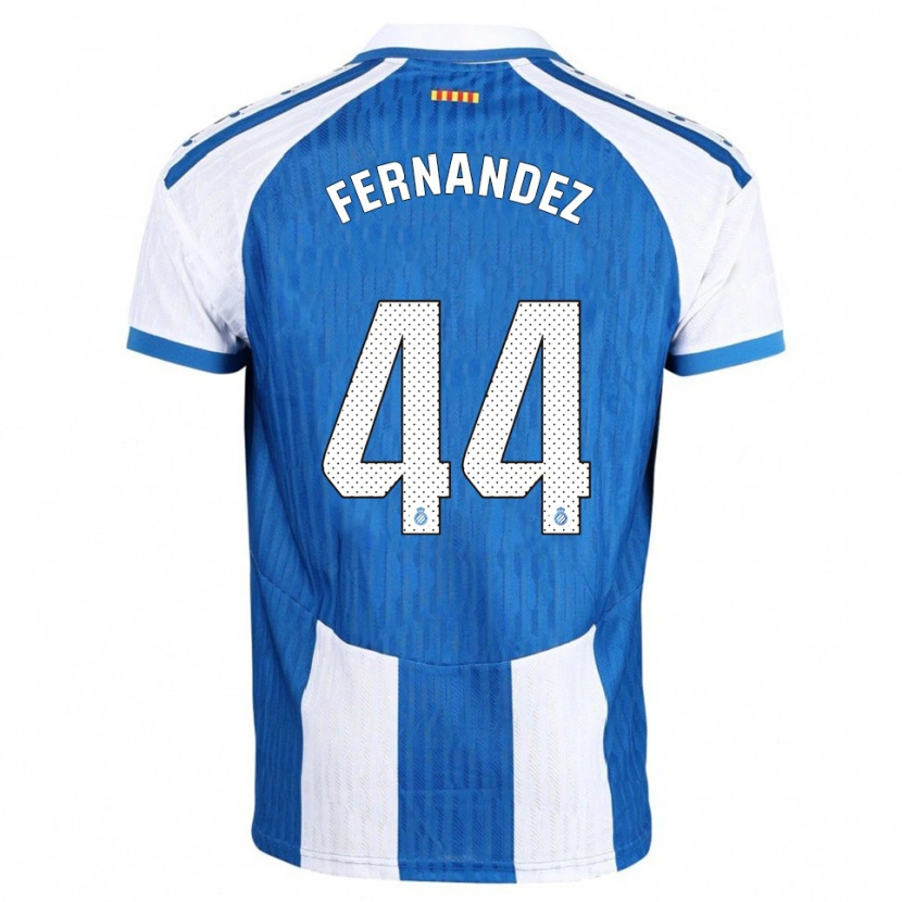 Danxen Hombre Camiseta Marcos Fernández #44 Azul Blanco 1ª Equipación 2025/26 La Camisa