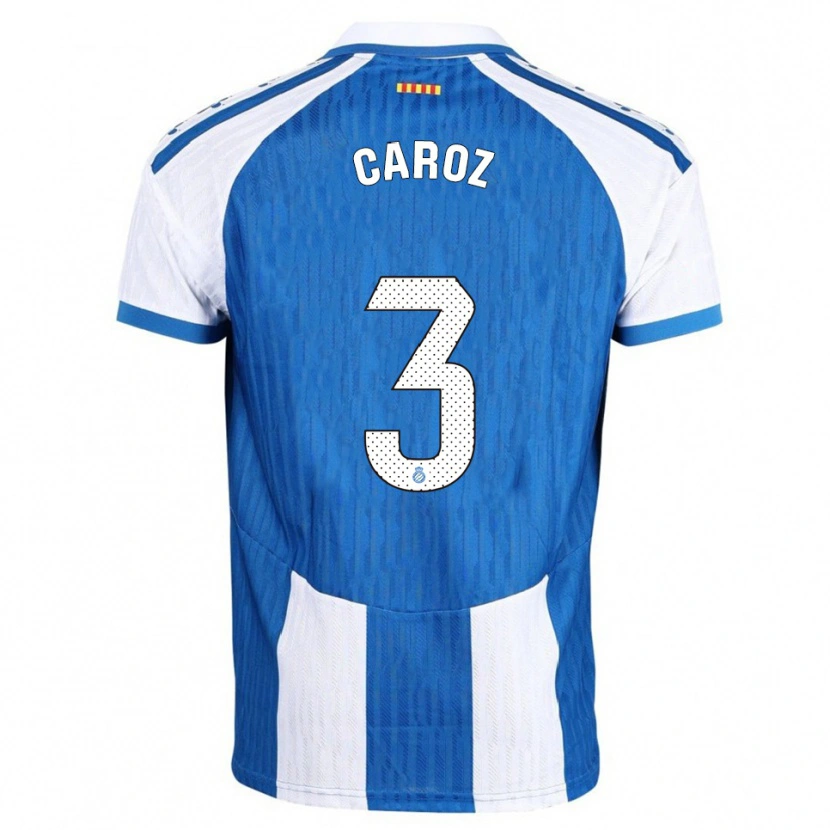 Danxen Hombre Camiseta Hugo Caroz #3 Azul Blanco 1ª Equipación 2025/26 La Camisa