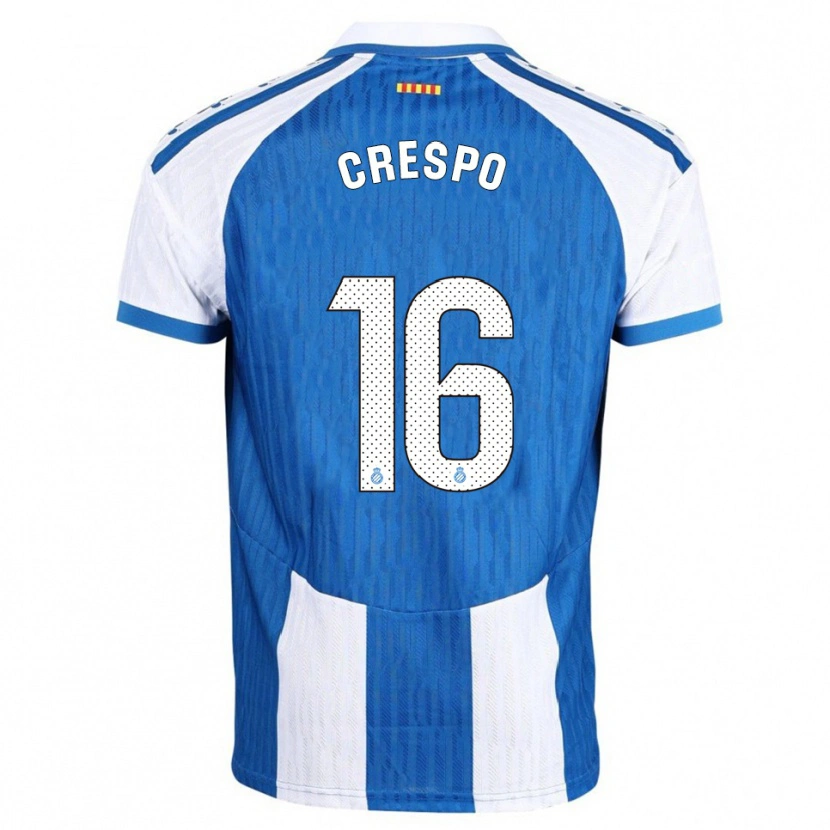 Danxen Hombre Camiseta Hugo Crespo #16 Azul Blanco 1ª Equipación 2025/26 La Camisa