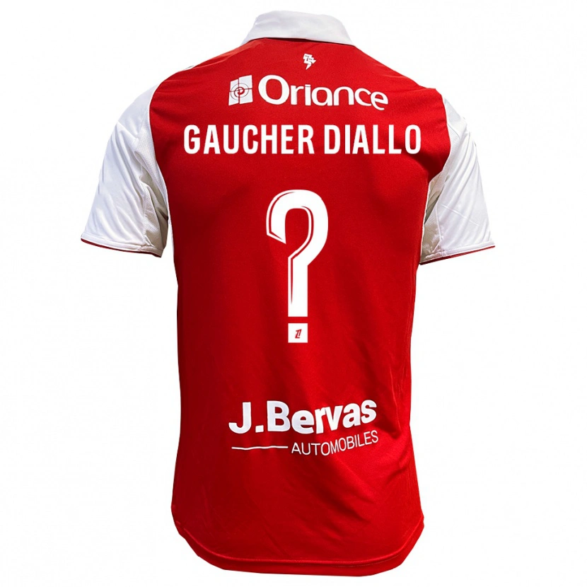 Danxen Hombre Camiseta Coumba Gaucher Diallo #0 Rojo Blanco 1ª Equipación 2025/26 La Camisa
