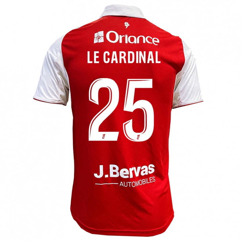 Danxen Hombre Camiseta Julien Le Cardinal #25 Rojo Blanco 1ª Equipación 2025/26 La Camisa