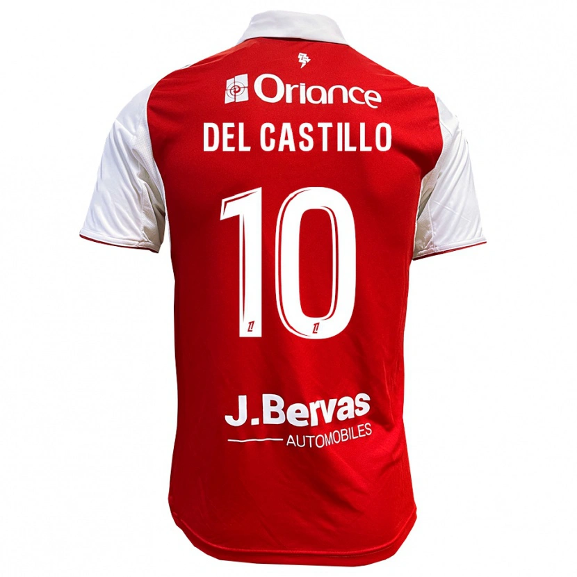 Danxen Hombre Camiseta Romain Del Castillo #10 Rojo Blanco 1ª Equipación 2025/26 La Camisa