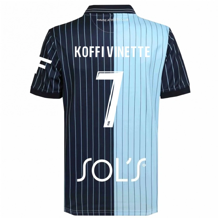 Danxen Hombre Camiseta Enzo Koffi #7 Azul Marino Celeste 1ª Equipación 2025/26 La Camisa