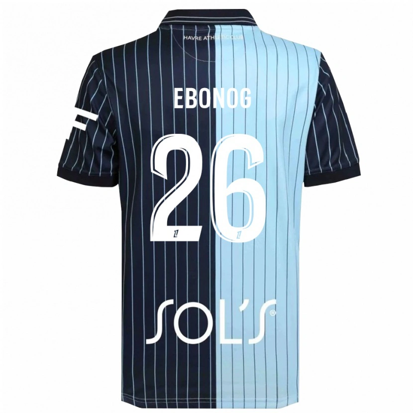 Danxen Hombre Camiseta Simon Ebonog #26 Azul Marino Celeste 1ª Equipación 2025/26 La Camisa