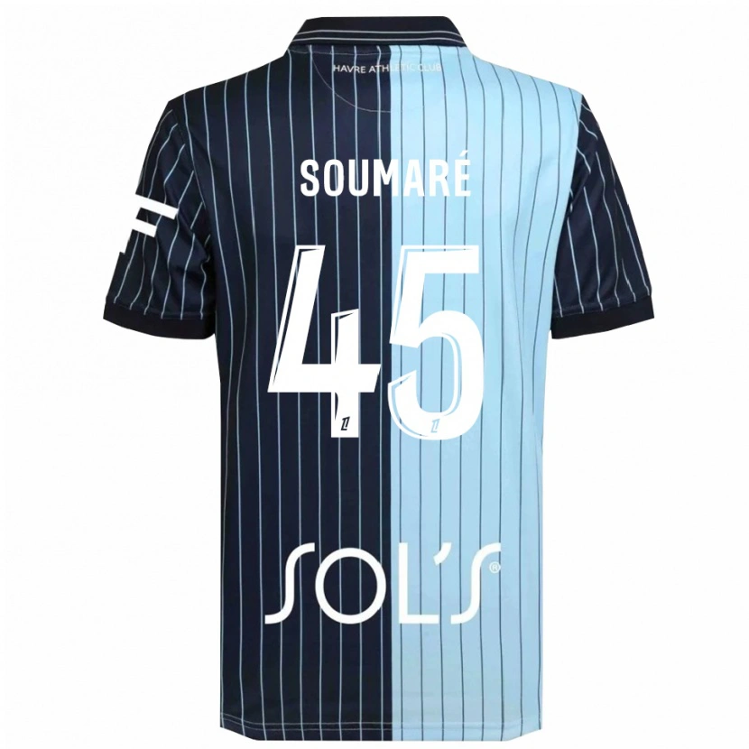 Danxen Hombre Camiseta Issa Soumaré #45 Azul Marino Celeste 1ª Equipación 2025/26 La Camisa