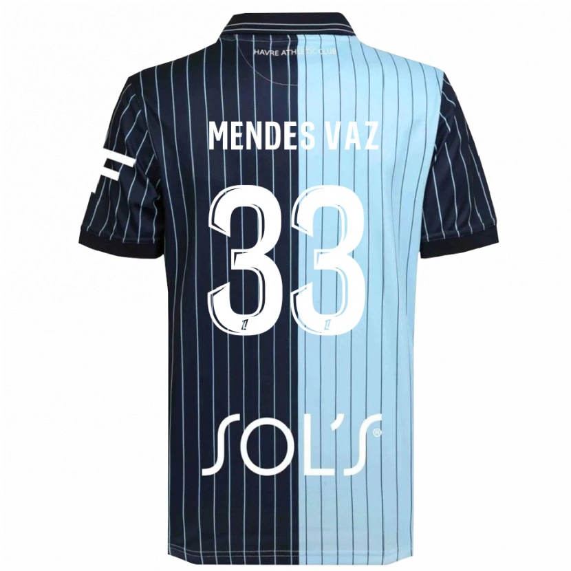 Danxen Hombre Camiseta Hernâni Mendes Vaz #33 Azul Marino Celeste 1ª Equipación 2025/26 La Camisa
