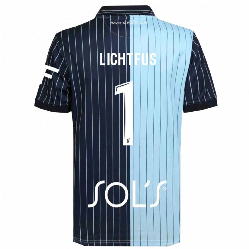 Danxen Hombre Camiseta Lisa Lichtfus #1 Azul Marino Celeste 1ª Equipación 2025/26 La Camisa