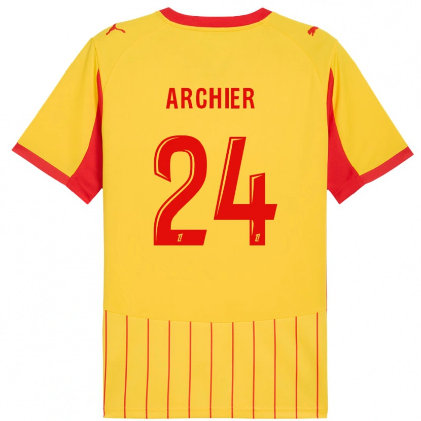 Danxen Hombre Camiseta Louann Archier #24 Amarillo Rojo 1ª Equipación 2025/26 La Camisa