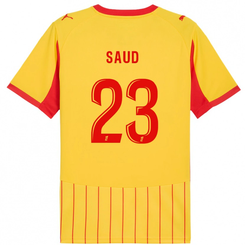 Danxen Hombre Camiseta Saud Abdulhamid #23 Amarillo Rojo 1ª Equipación 2025/26 La Camisa