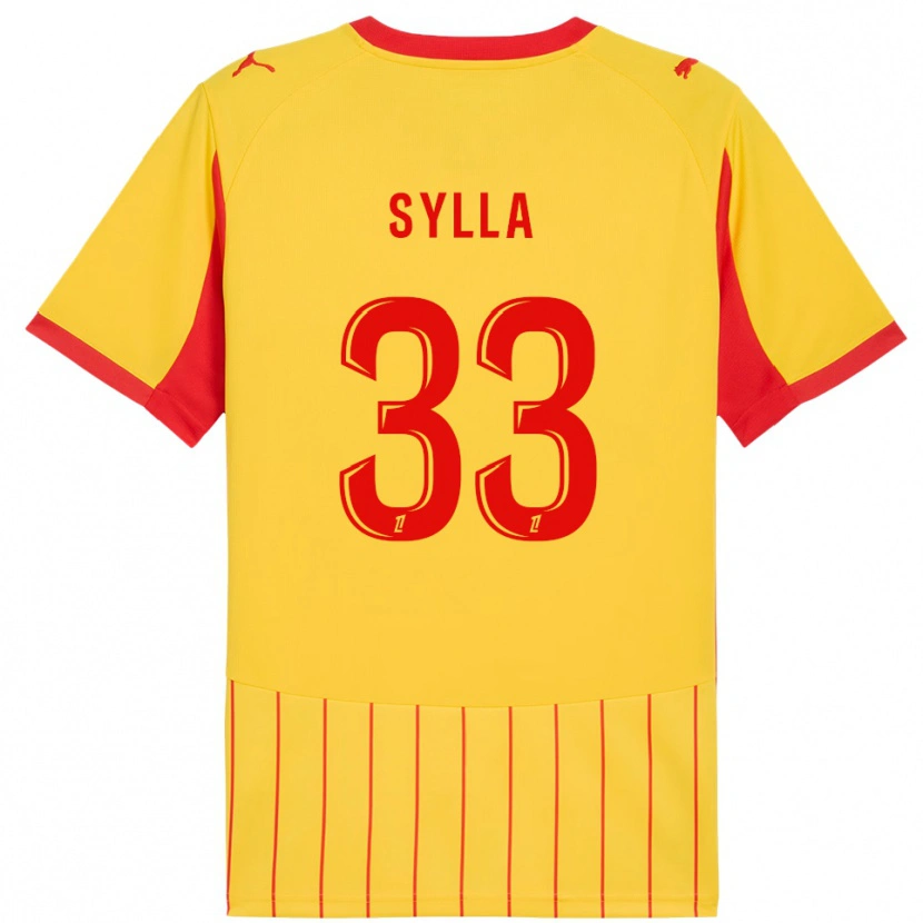 Danxen Hombre Camiseta Fodé Sylla #33 Amarillo Rojo 1ª Equipación 2025/26 La Camisa