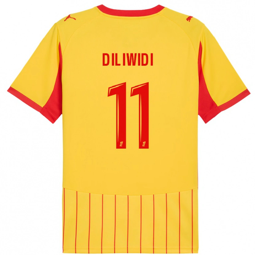 Danxen Hombre Camiseta Kembo Diliwidi #11 Amarillo Rojo 1ª Equipación 2025/26 La Camisa