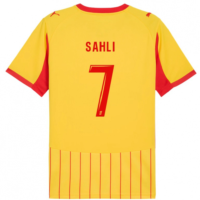 Danxen Hombre Camiseta Wael Sahli #7 Amarillo Rojo 1ª Equipación 2025/26 La Camisa