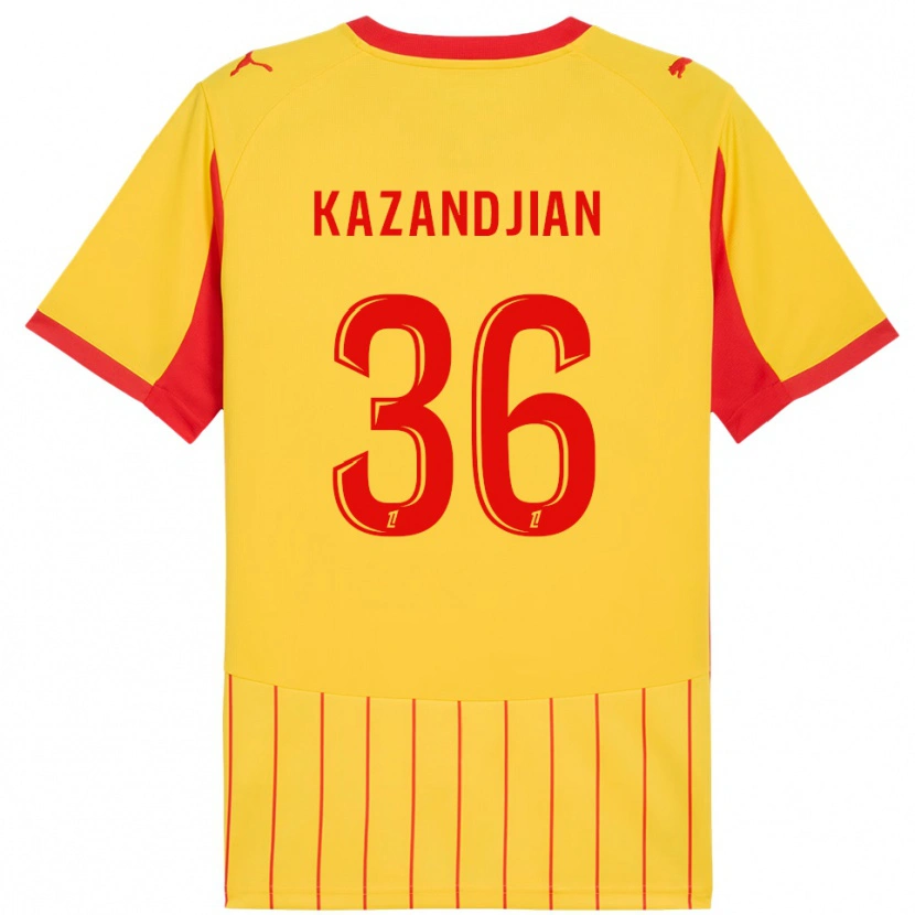 Danxen Hombre Camiseta Lara Kazandjian #36 Amarillo Rojo 1ª Equipación 2025/26 La Camisa