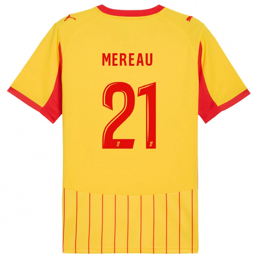 Danxen Hombre Camiseta Alizée Mereau #21 Amarillo Rojo 1ª Equipación 2025/26 La Camisa