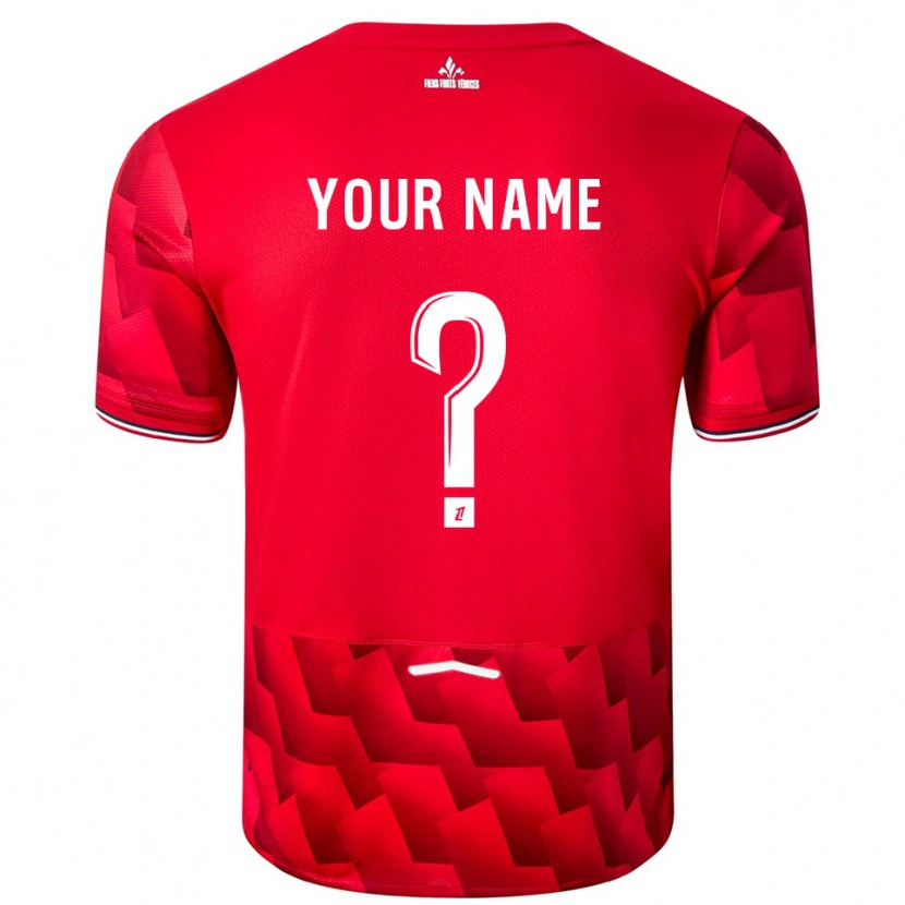 Danxen Hombre Camiseta Su Nombre #0 Rojo Blanco 1ª Equipación 2025/26 La Camisa