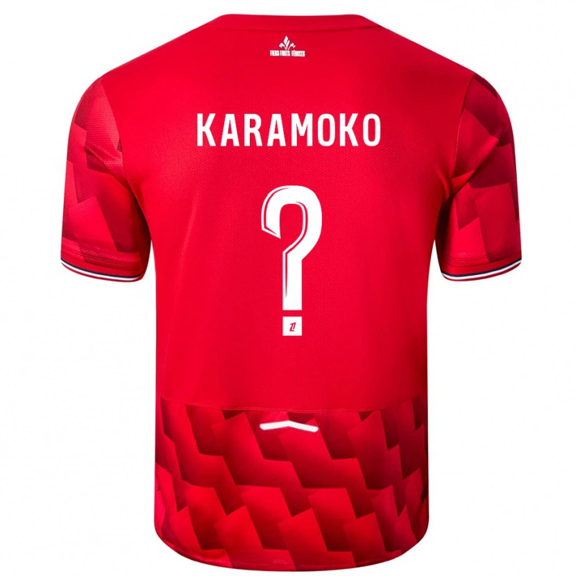 Danxen Hombre Camiseta Ibrahim Karamoko #0 Rojo Blanco 1ª Equipación 2025/26 La Camisa